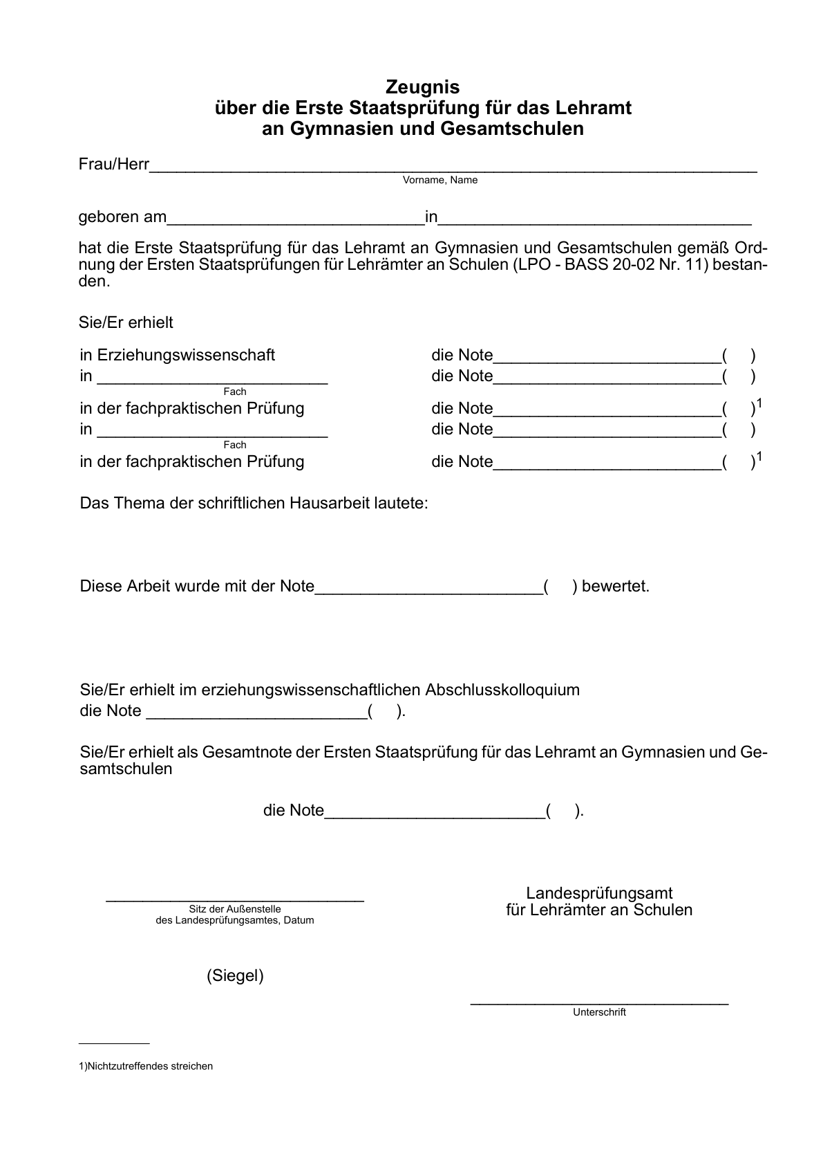 BASS 2022/2023 - 20-02 Nr. 11.1 ü Muster Der Zeugnisse Und ...