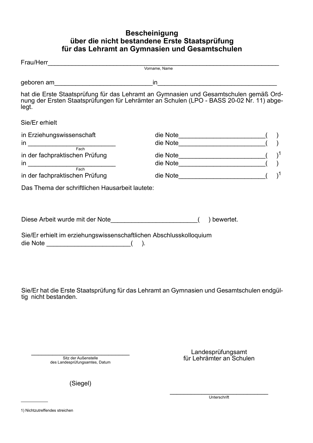 BASS 2022/2023 - 20-02 Nr. 11.1 ü Muster Der Zeugnisse Und ...