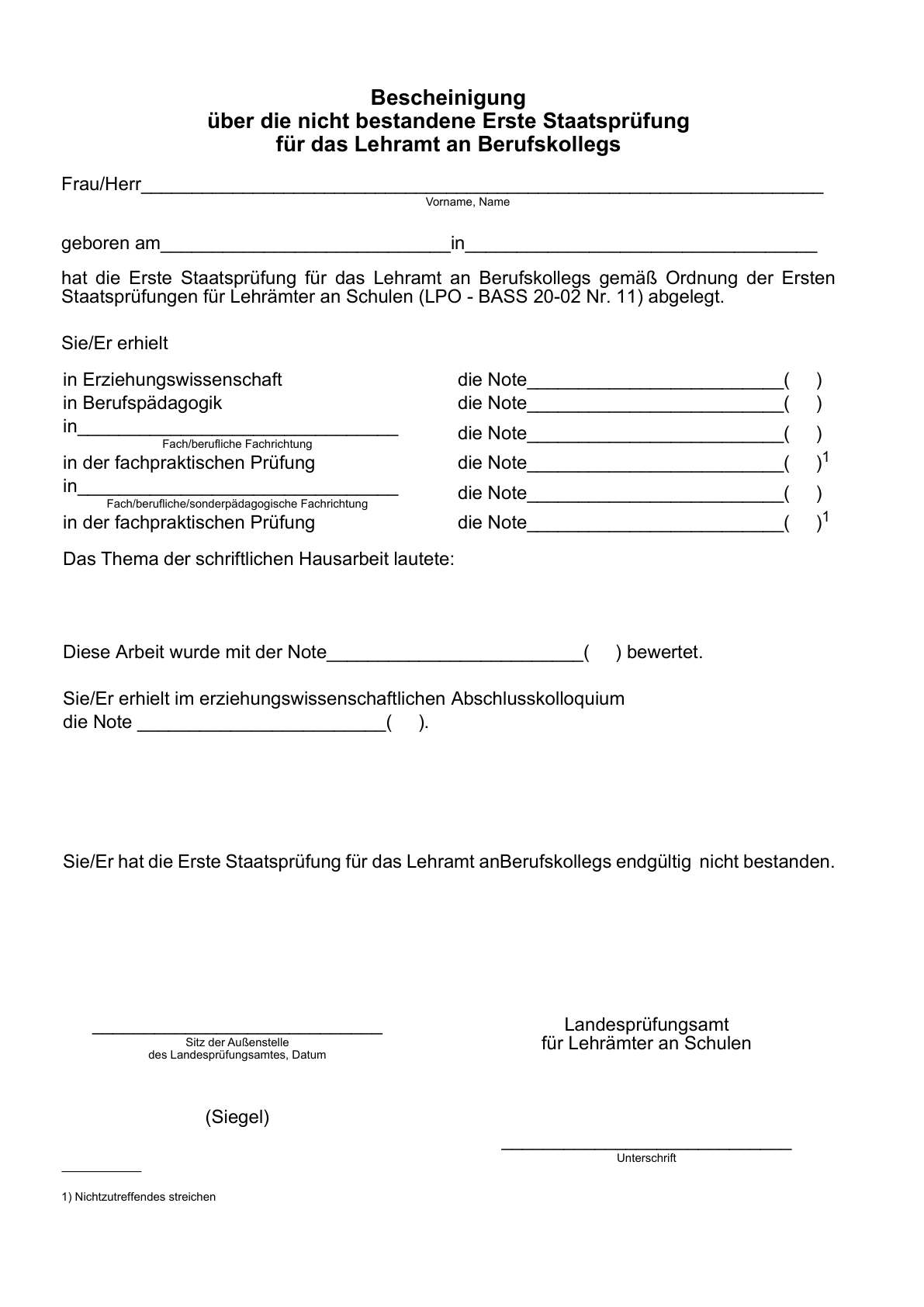 BASS 2022/2023 - 20-02 Nr. 11.1 ü Muster Der Zeugnisse Und ...