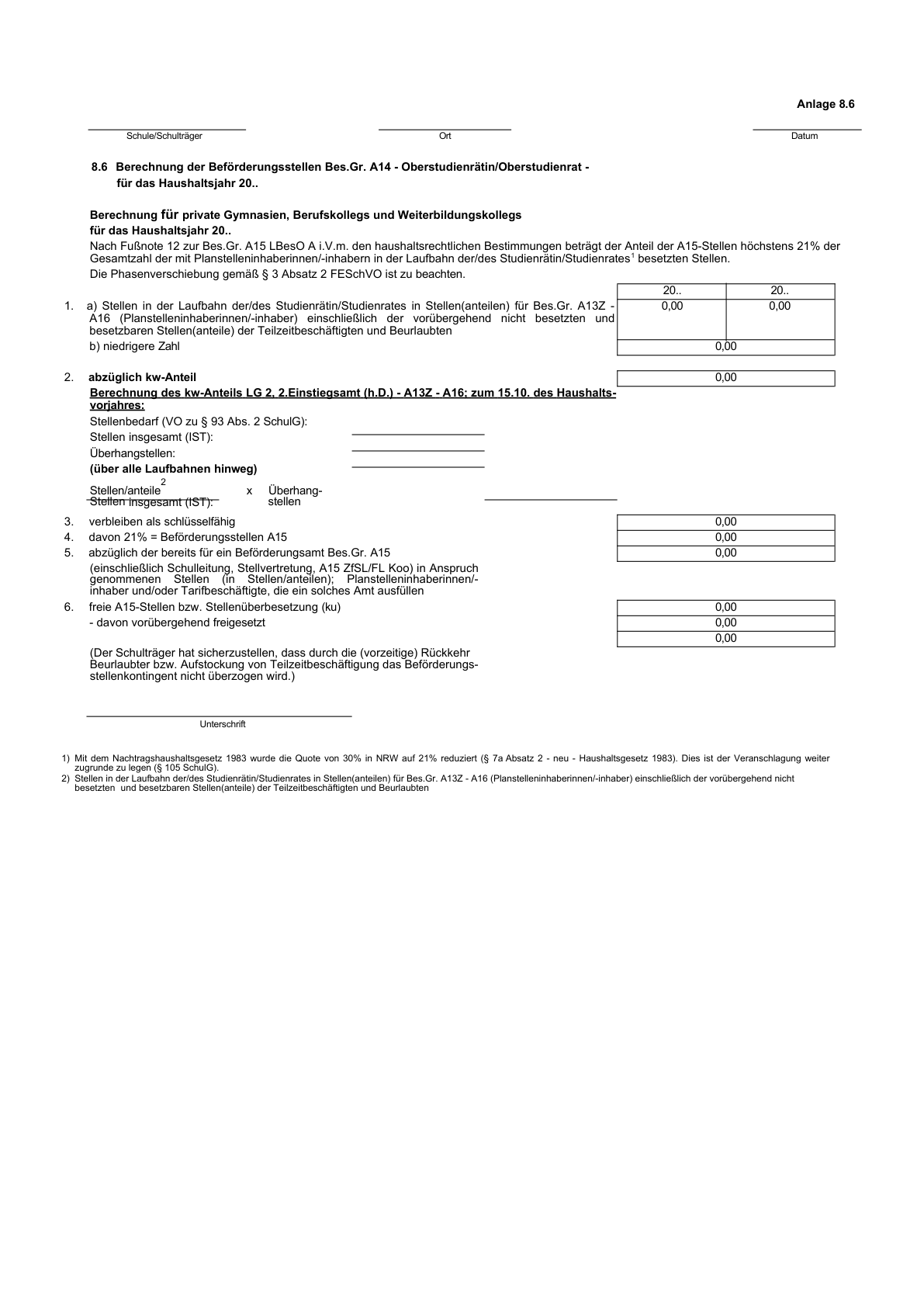 BASS 2023/2024 - 11-03 Nr. 7.2 Verwaltungsvorschriften Zur Ausführung ...